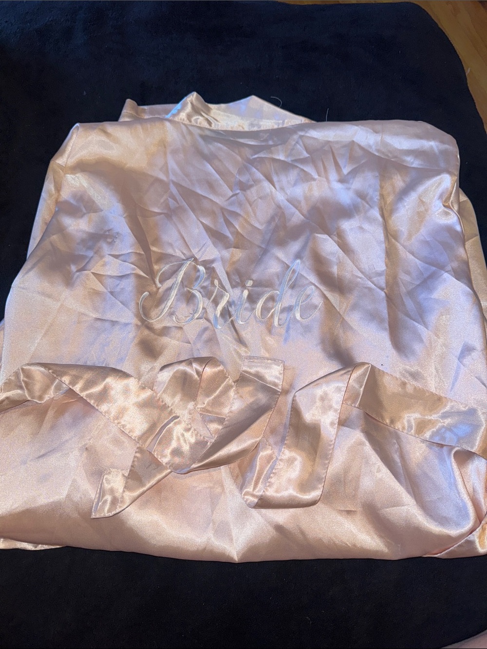 Bride Satin Robe in Blush Pink